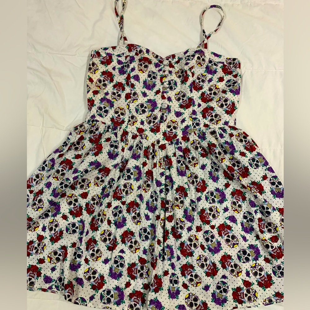 Hell Bunny Day of the Dead sugar skull sundress, womens size XL